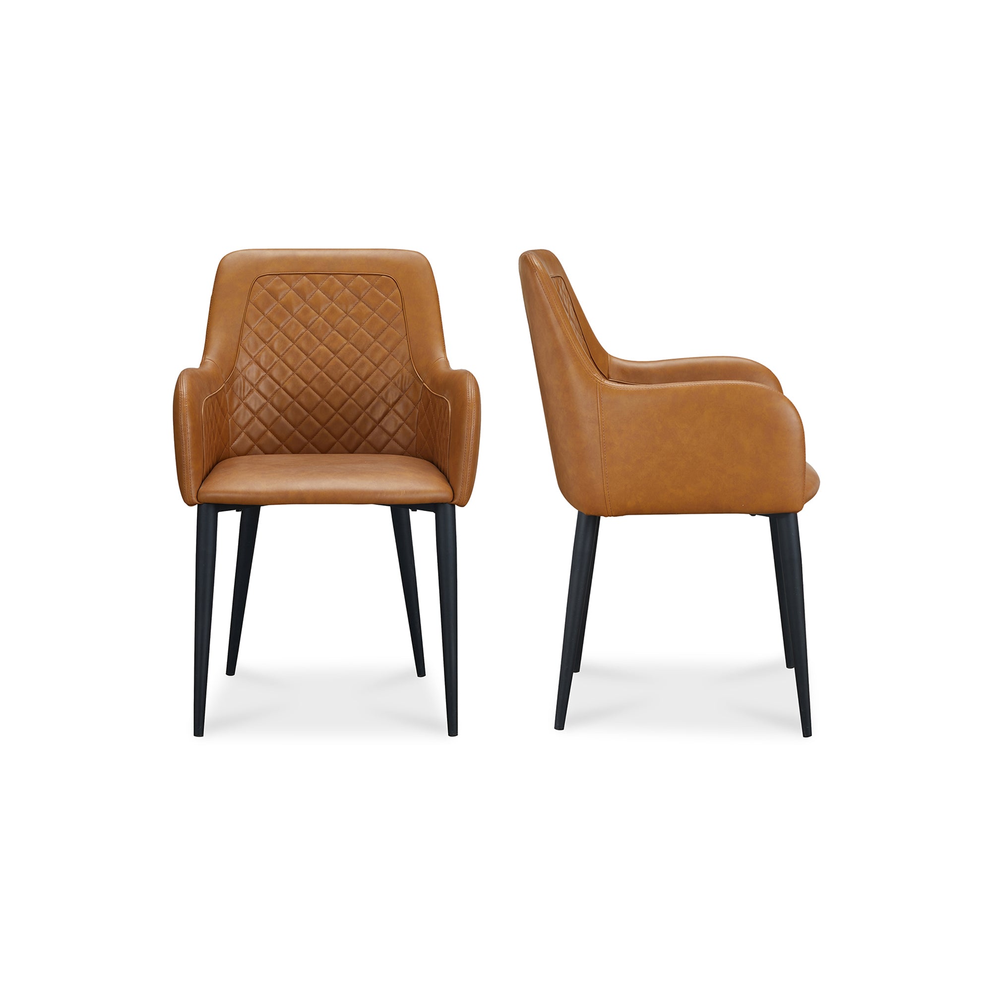 Cantata Dining Chair Tawny Vegan Leather   Set Of Two | Brown