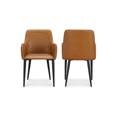 Cantata Dining Chair Tawny Vegan Leather - Set Of Two by Moe's Home