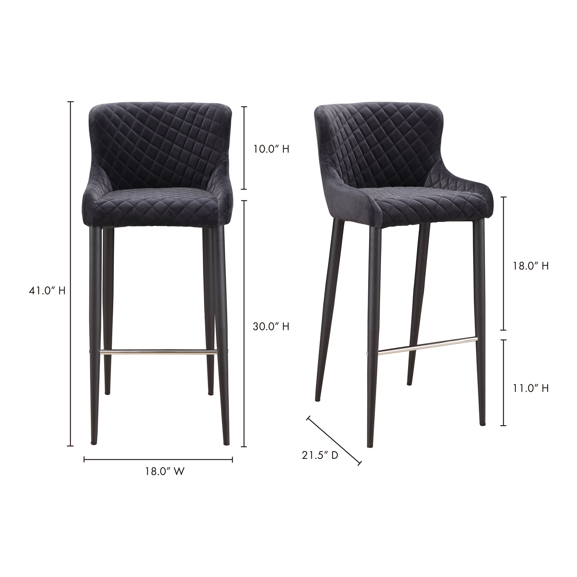 Etta Bar Stool Navy Blue