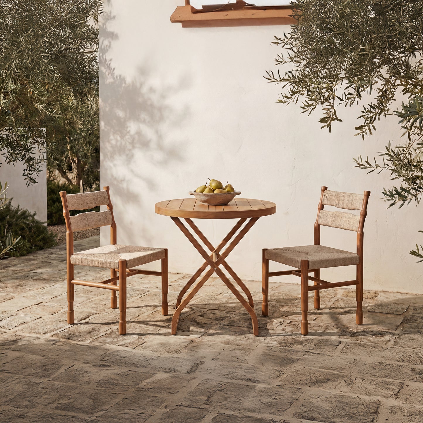 Raf Outdoor Dining Chair Natural - Set Of Two by Moe's Home