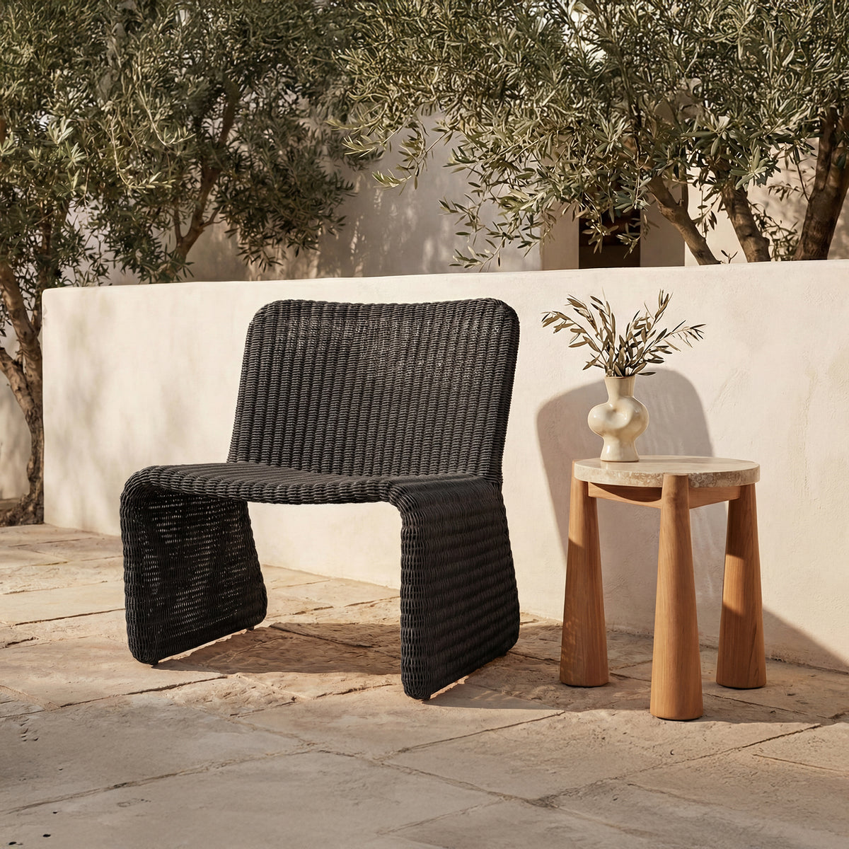 Ella Outdoor Accent Chair Charcoal by Moe's Home