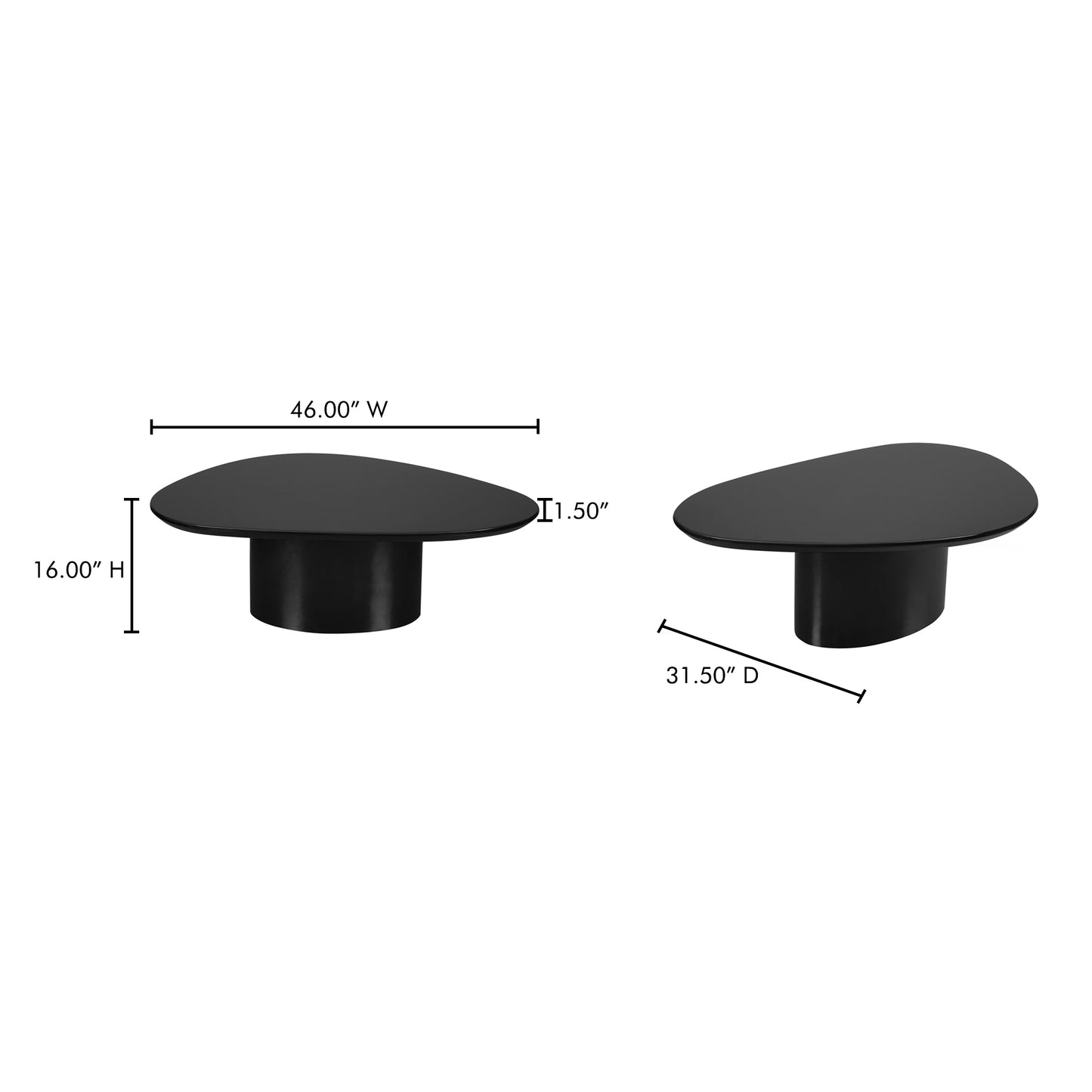 Eden Coffee Table Black Lacquer by Moe's Home