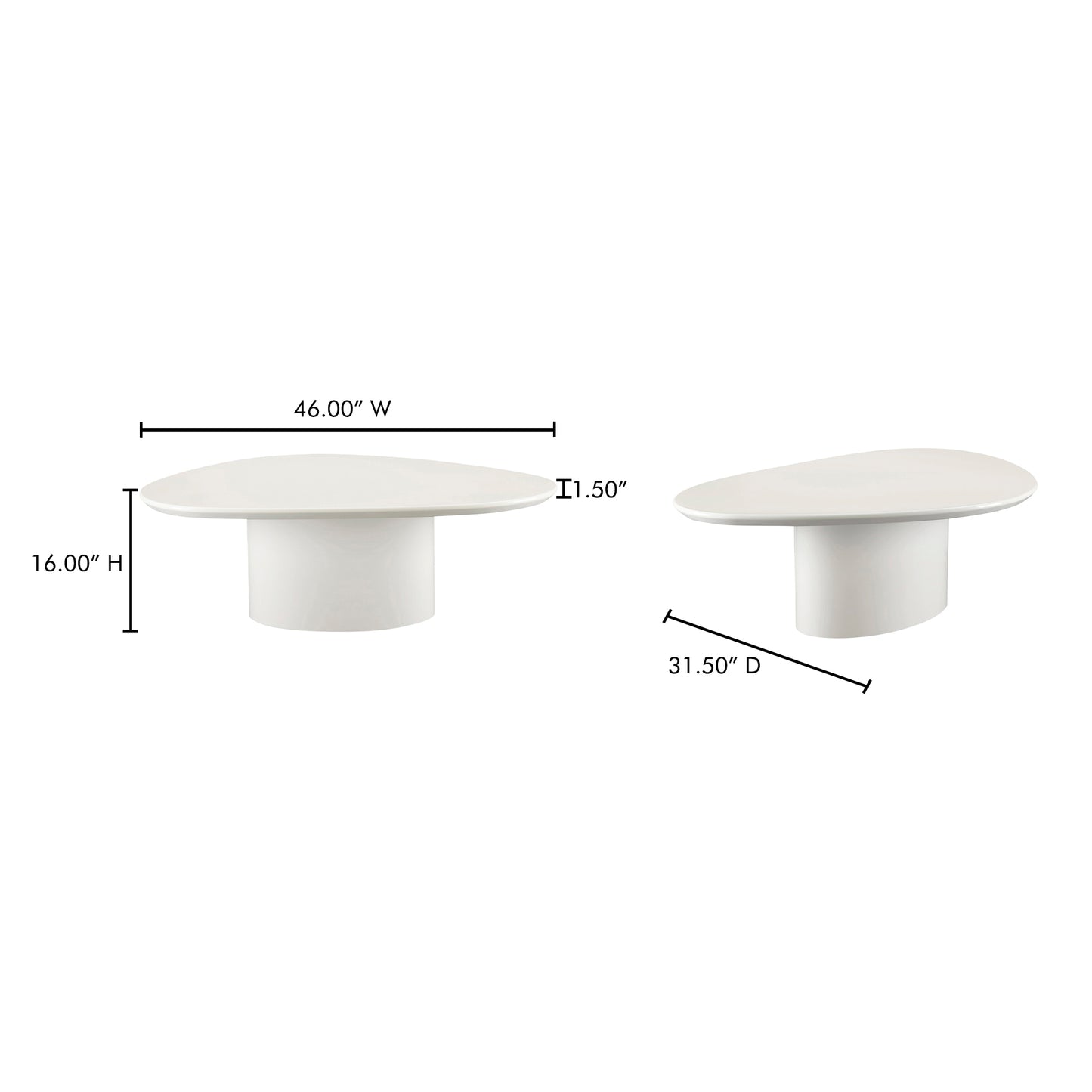 Eden Coffee Table Ivory Lacquer by Moe's Home