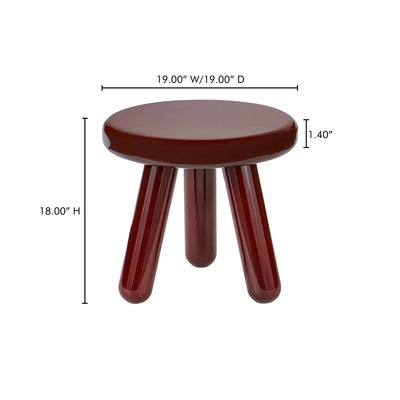 Joy Accent Table Deep Red Lacquer by Moe's Home