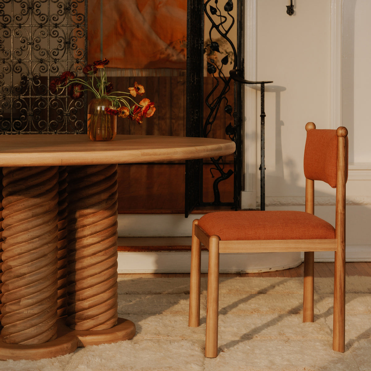 Villetta Dining Chair Deep Pink - Set Of Two by Moe's Home