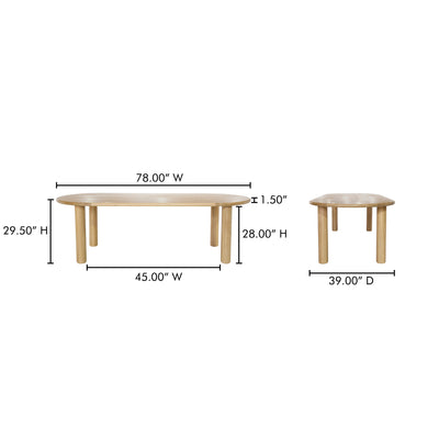 Milo Small Dining Table Oak by Moe's Home