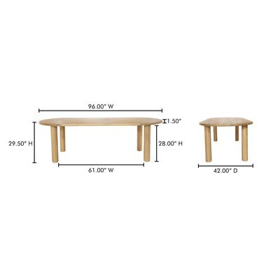 Milo Large Dining Table Oak by Moe's Home