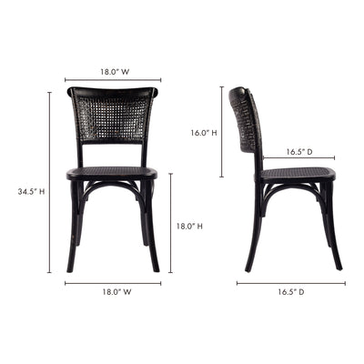 Churchill Dining Chair Antique Black - Set Of Two by Moe's Home