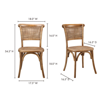 Churchill Dining Chair Light Brown - Set Of Two by Moe's Home