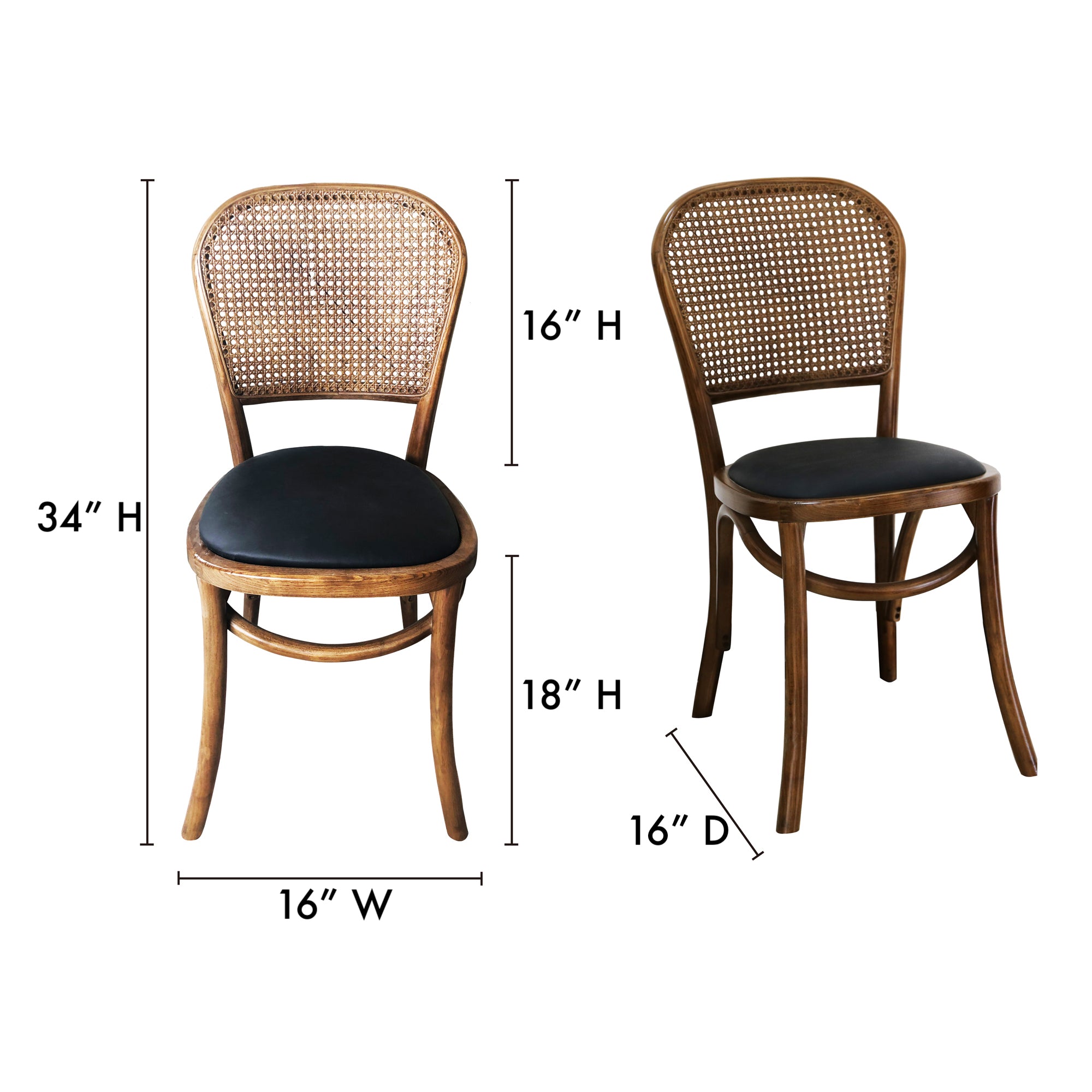 Bedford Dining Chair Light Brown - Set Of Two