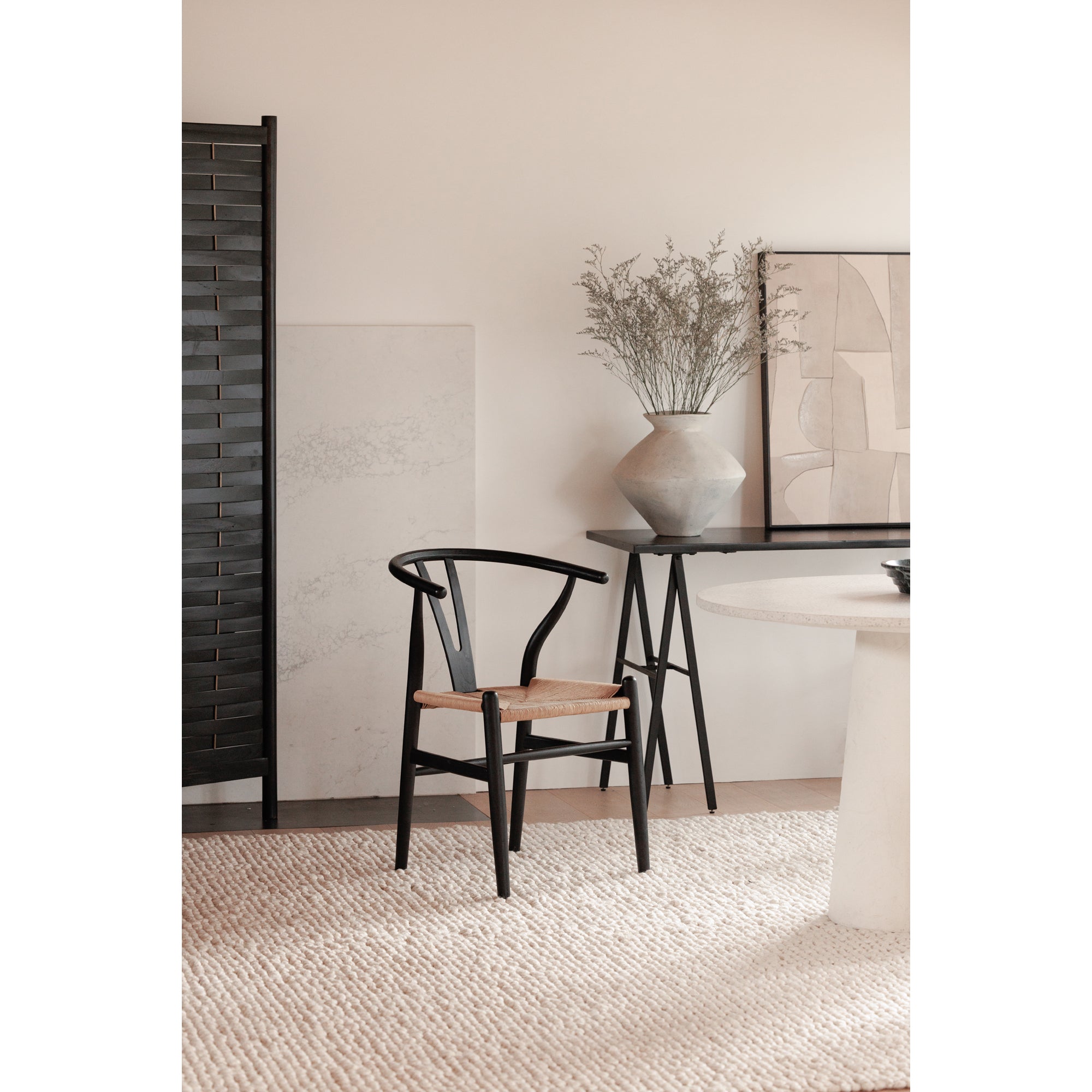 Ventana Dining Chair Black And Natural - Set Of Two