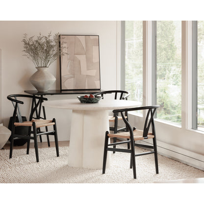 Ventana Dining Chair Black And Natural - Set Of Two