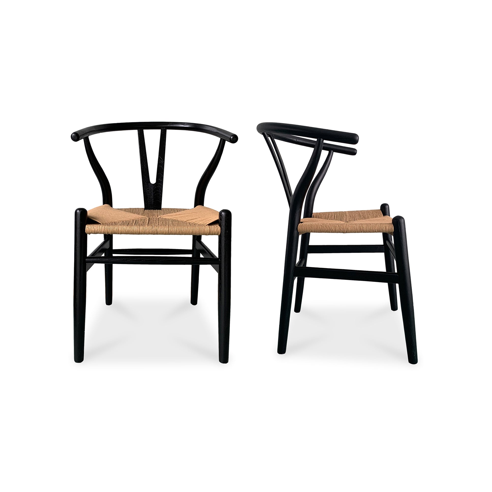Ventana Dining Chair Black And Natural - Set Of Two | Multicolor