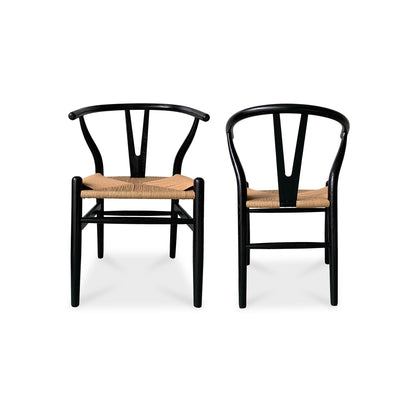 Ventana Dining Chair Black And Natural - Set Of Two