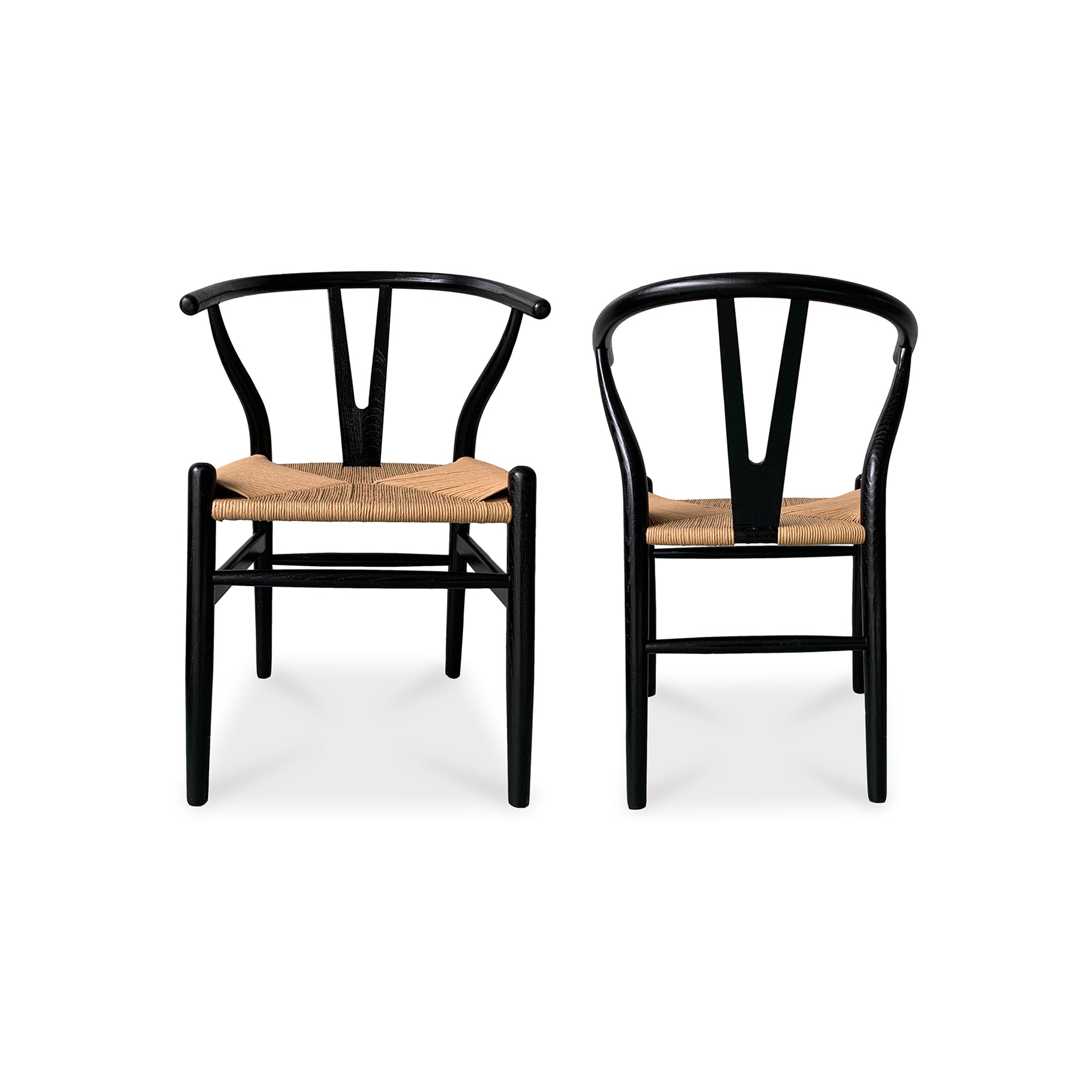 Ventana Dining Chair Black And Natural - Set Of Two