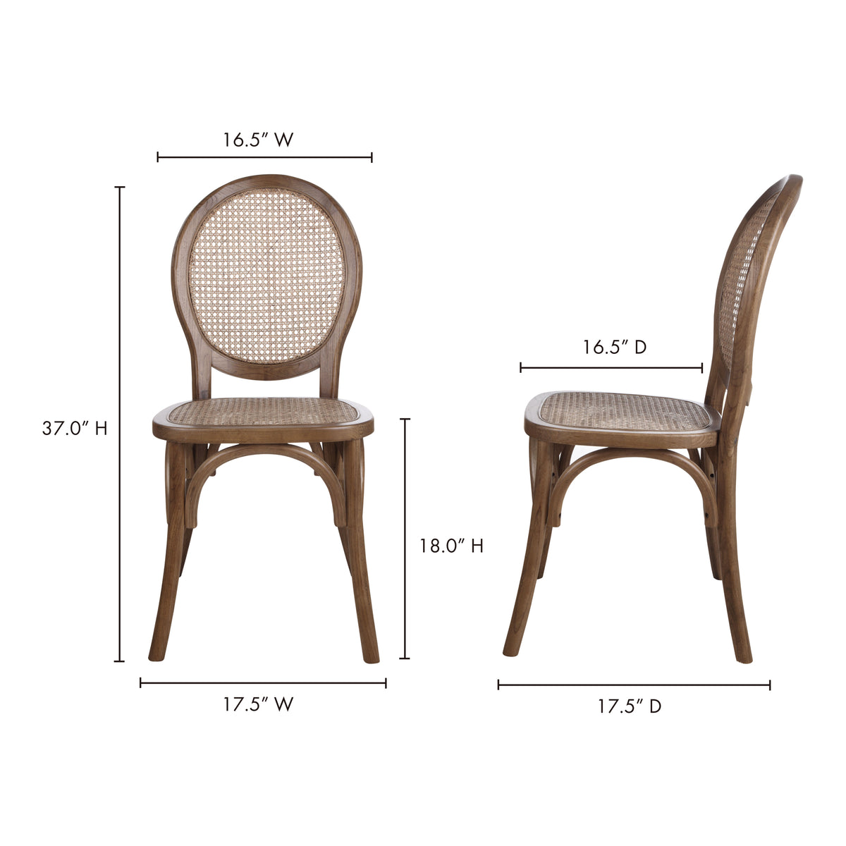 Rivalto Dining Chair Brown - Set Of Two by Moe's Home