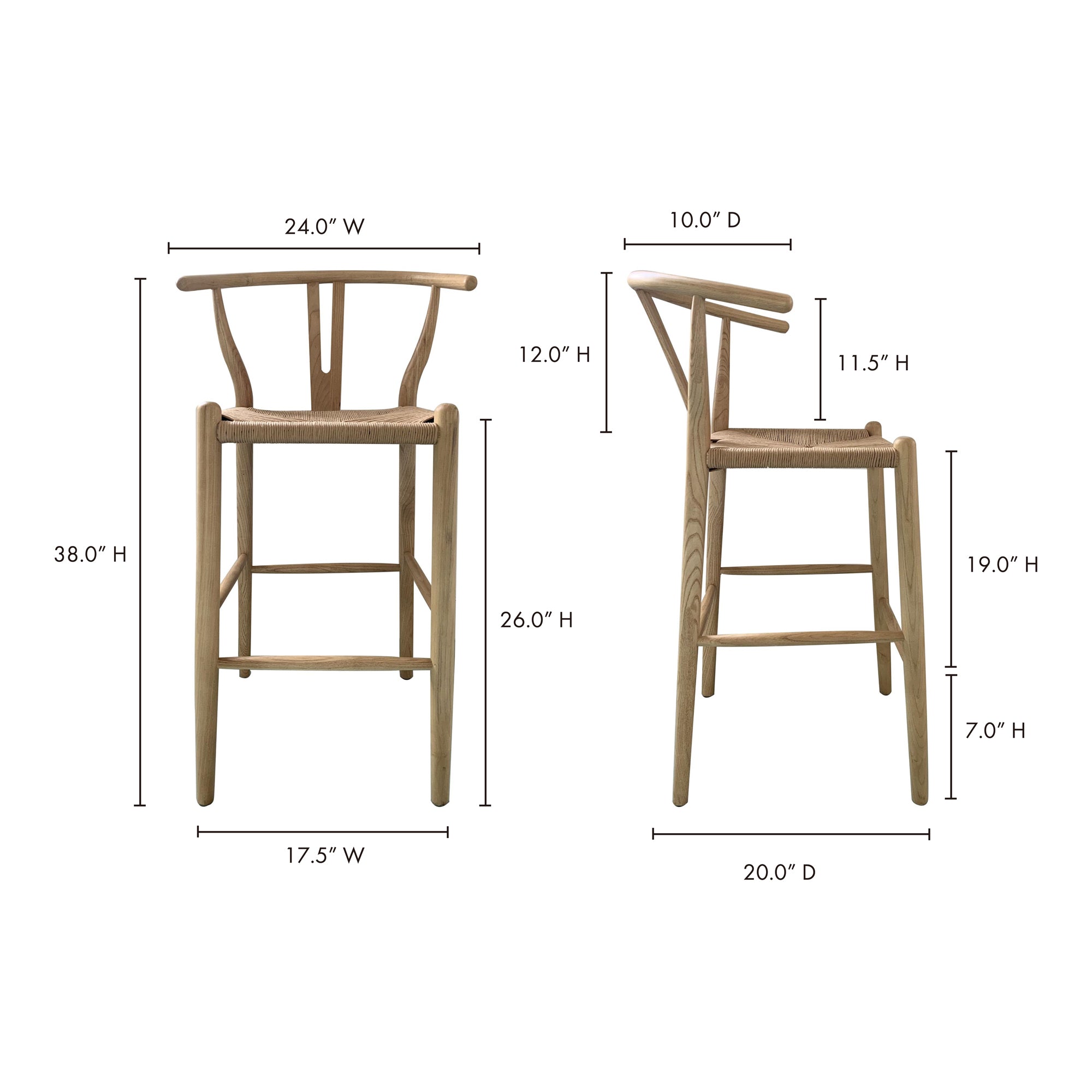 Ventana Counter Stool Natural