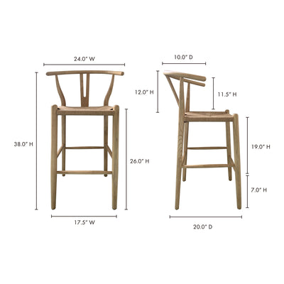 Ventana Counter Stool Natural by Moe's Home
