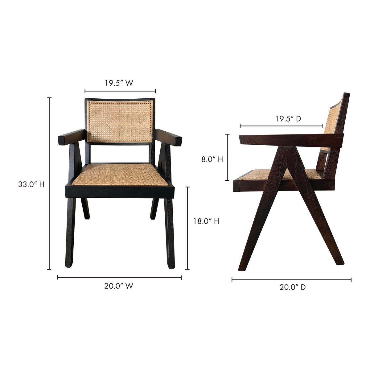 Takashi Chair Black- Set Of Two by Moe's Home