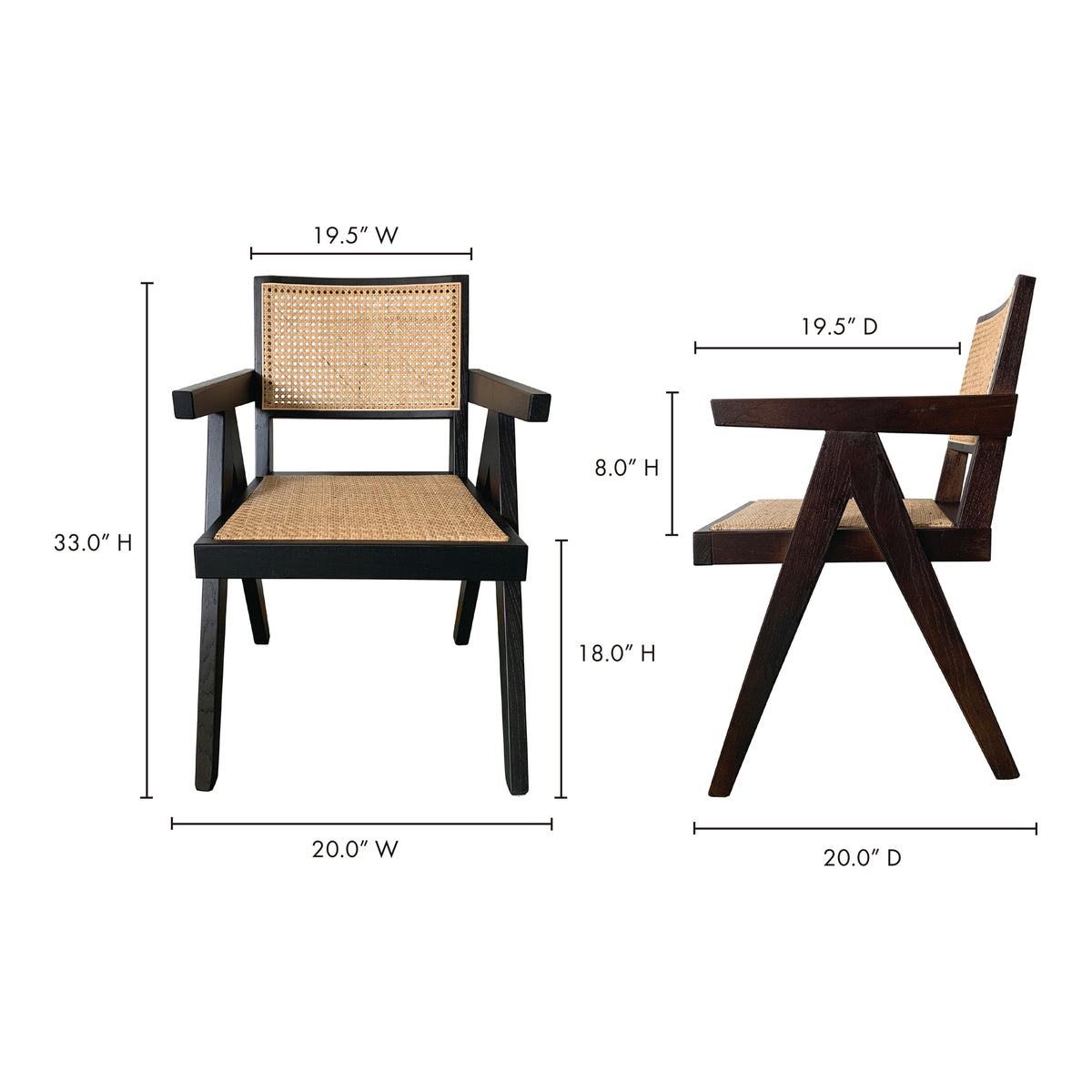 Takashi Chair Dark Brown - Set Of Two by Moe's Home
