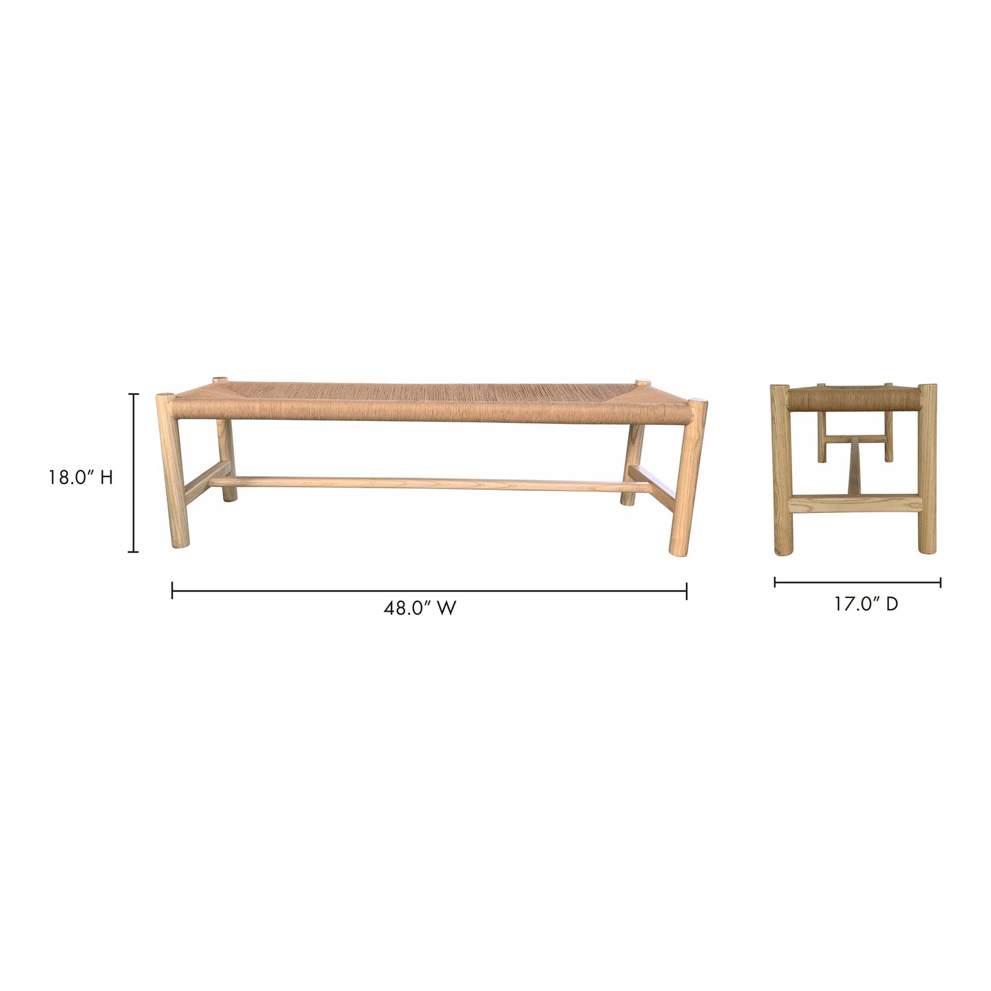 Hawthorn Small Bench Natural by Moe's Home