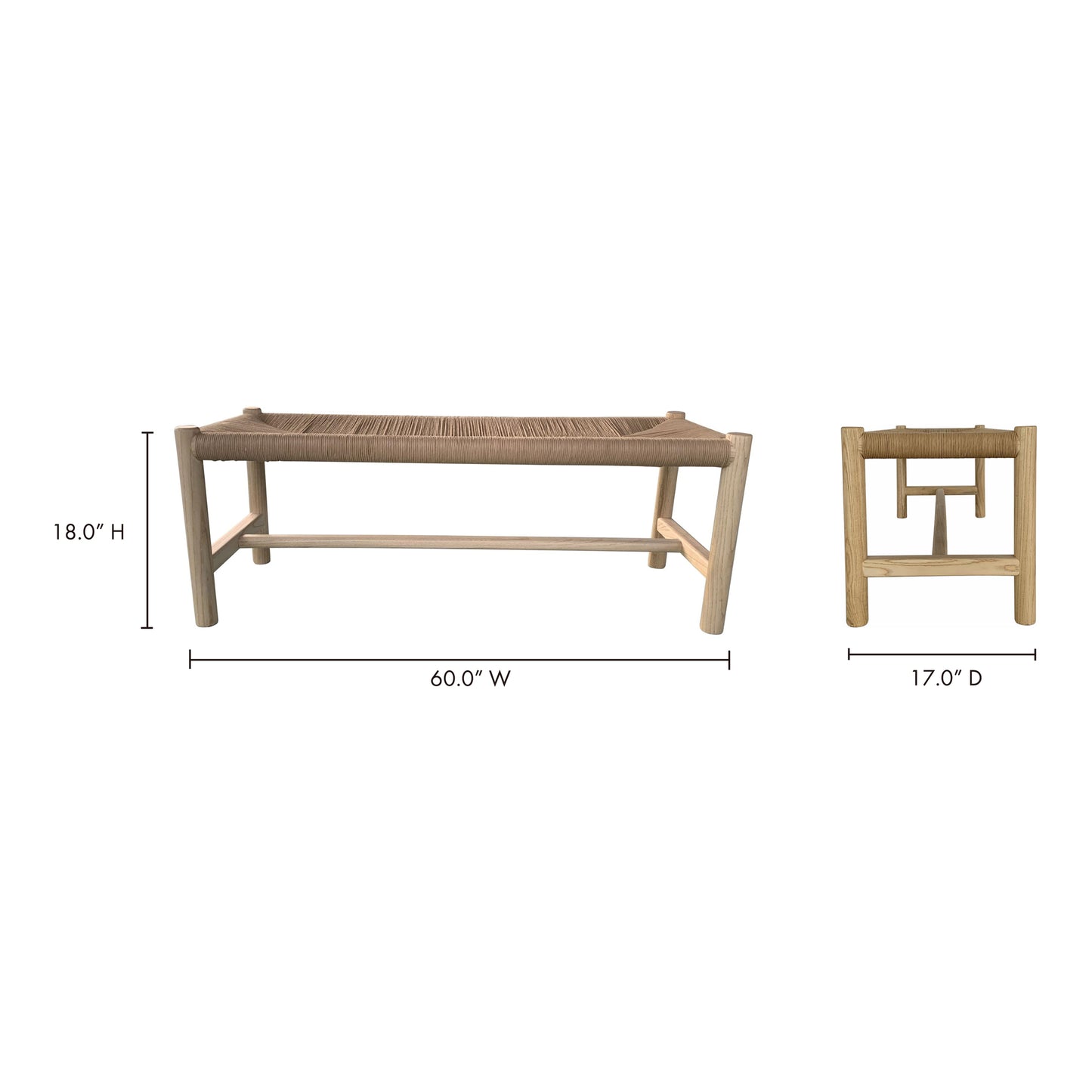 Hawthorn Large Bench Natural by Moe's Home