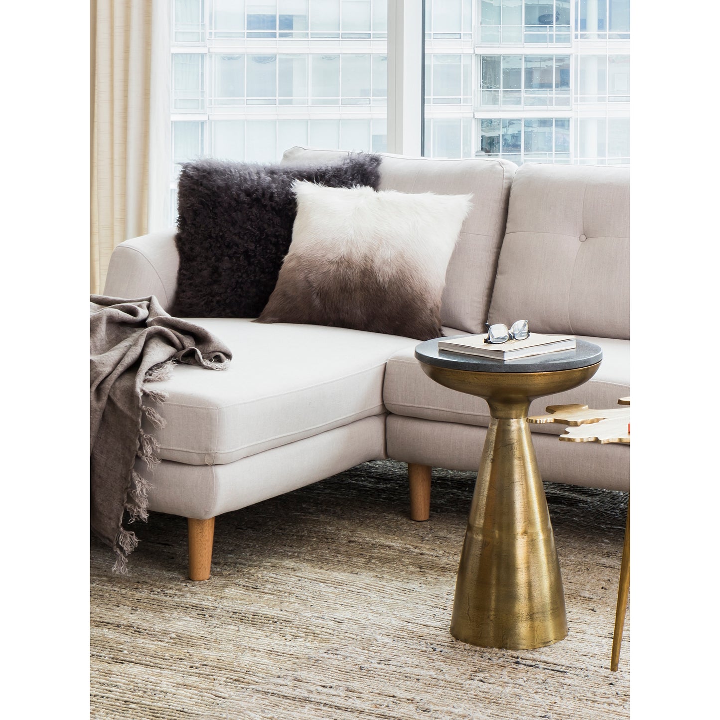 Font Side Table Brass by Moe's Home
