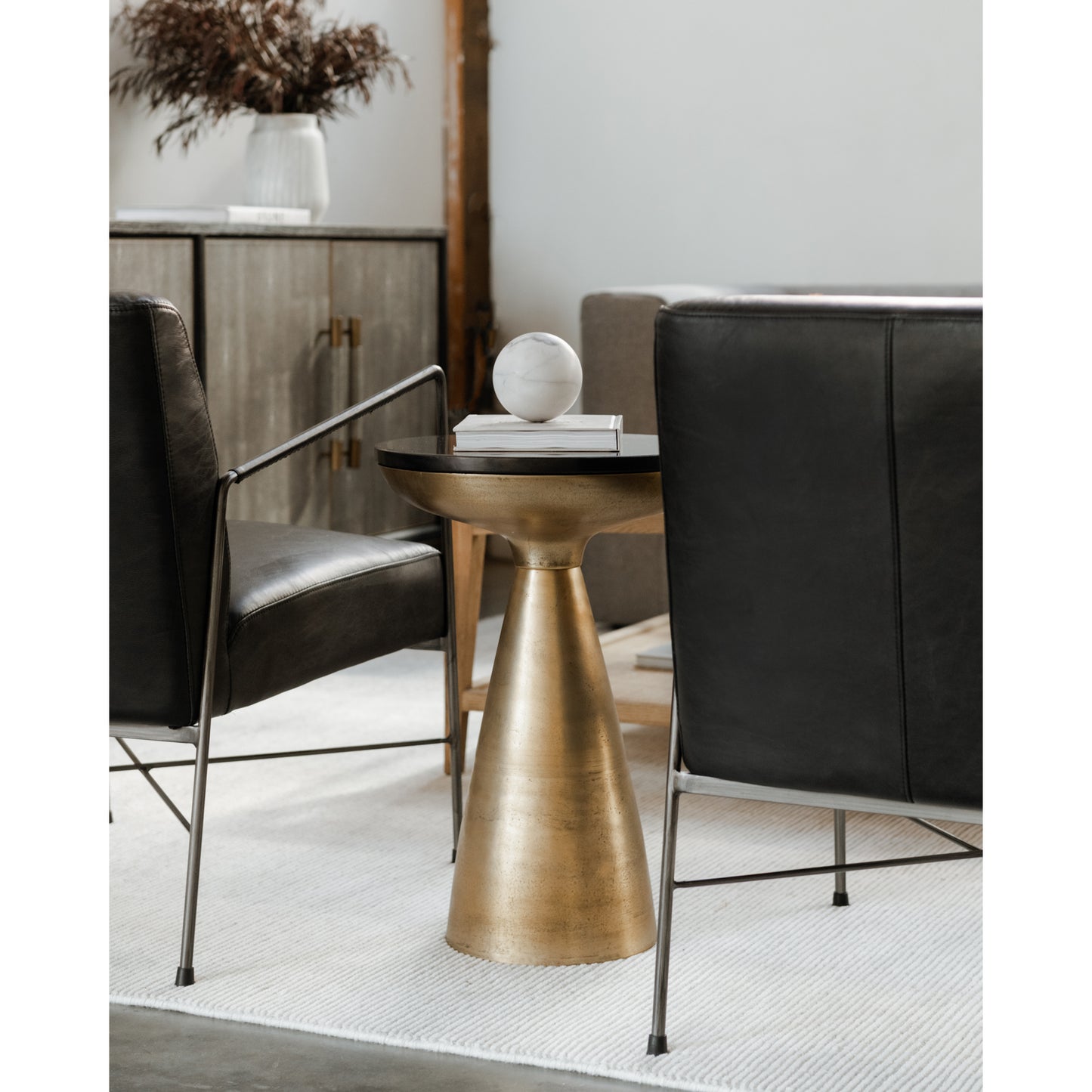 Font Side Table Brass by Moe's Home
