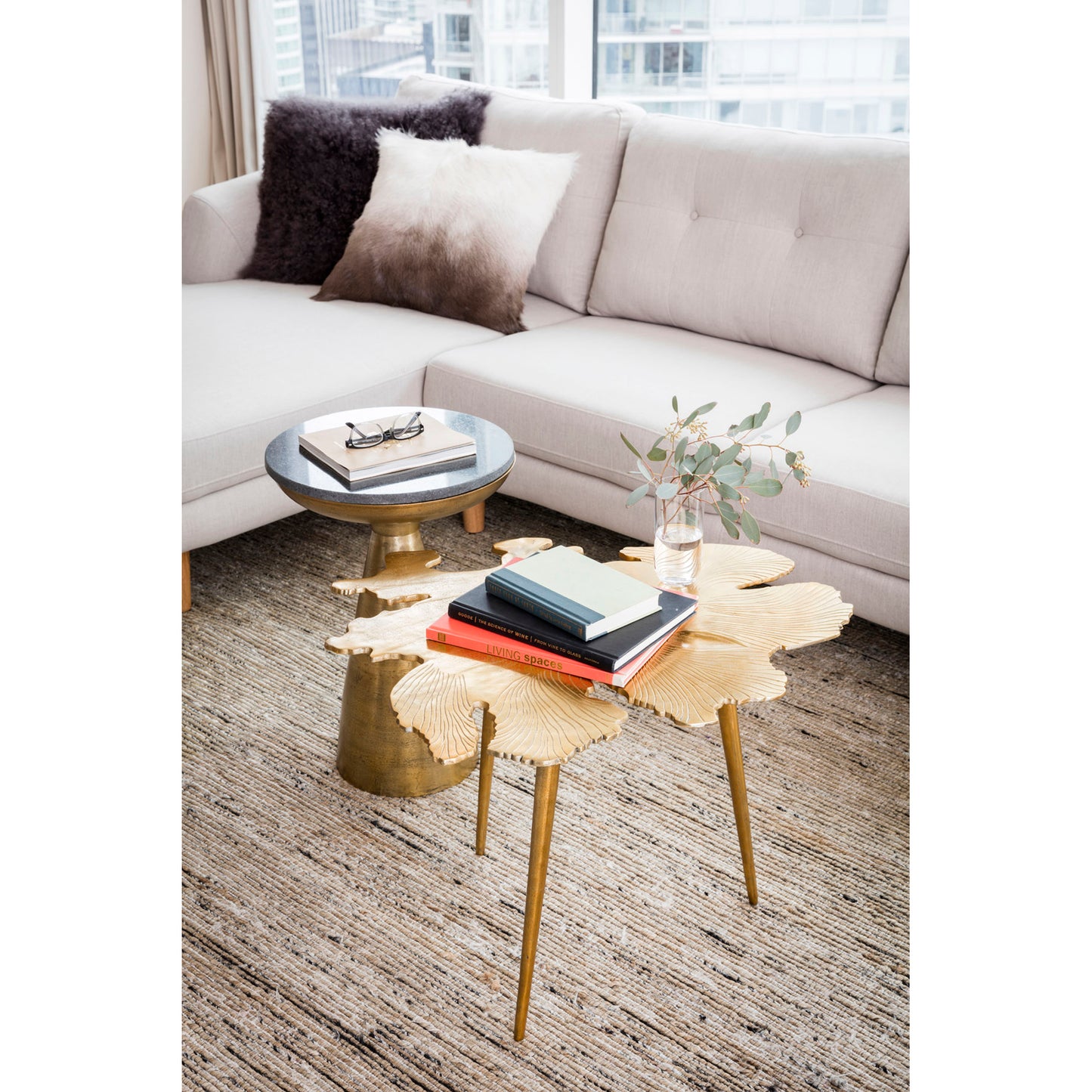 Font Side Table Brass by Moe's Home