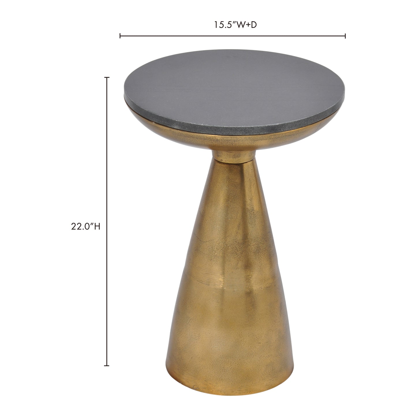 Font Side Table Brass by Moe's Home