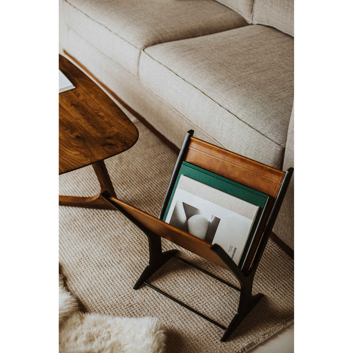 Ziff Magazine Holder Light Brown by Moe's Home