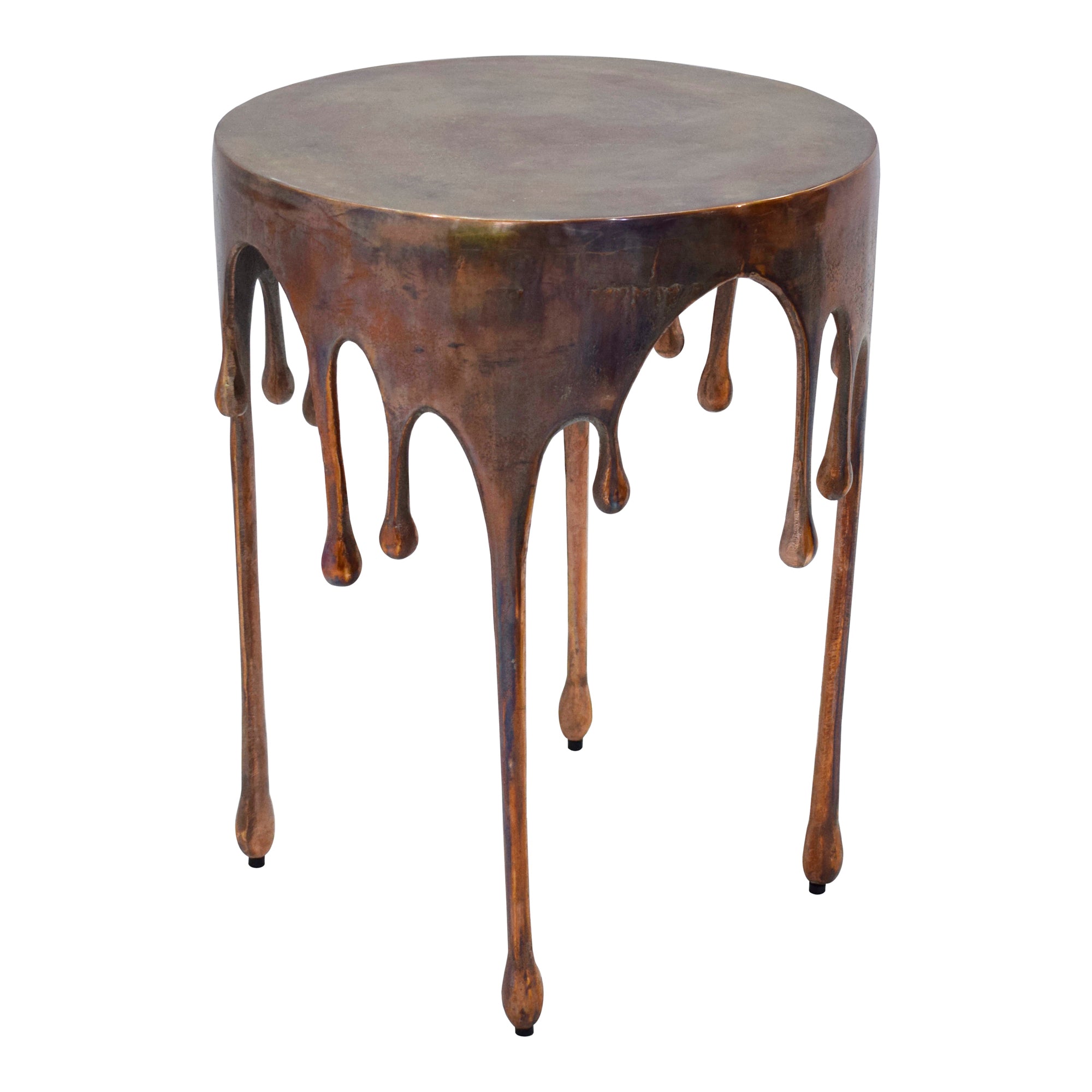 Copperworks Accent Table Antique Copper | Brown