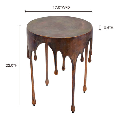 Copperworks Accent Table Antique Copper by Moe's Home
