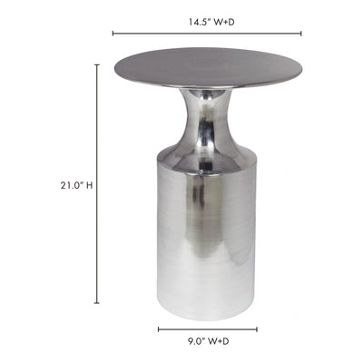 Rassa Accent Table Polished Silver by Moe's Home