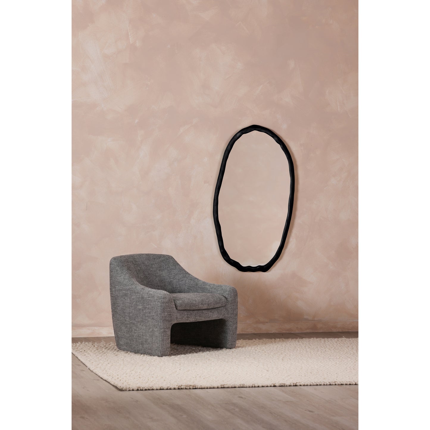 Foundry Oval Mirror Black by Moe's Home