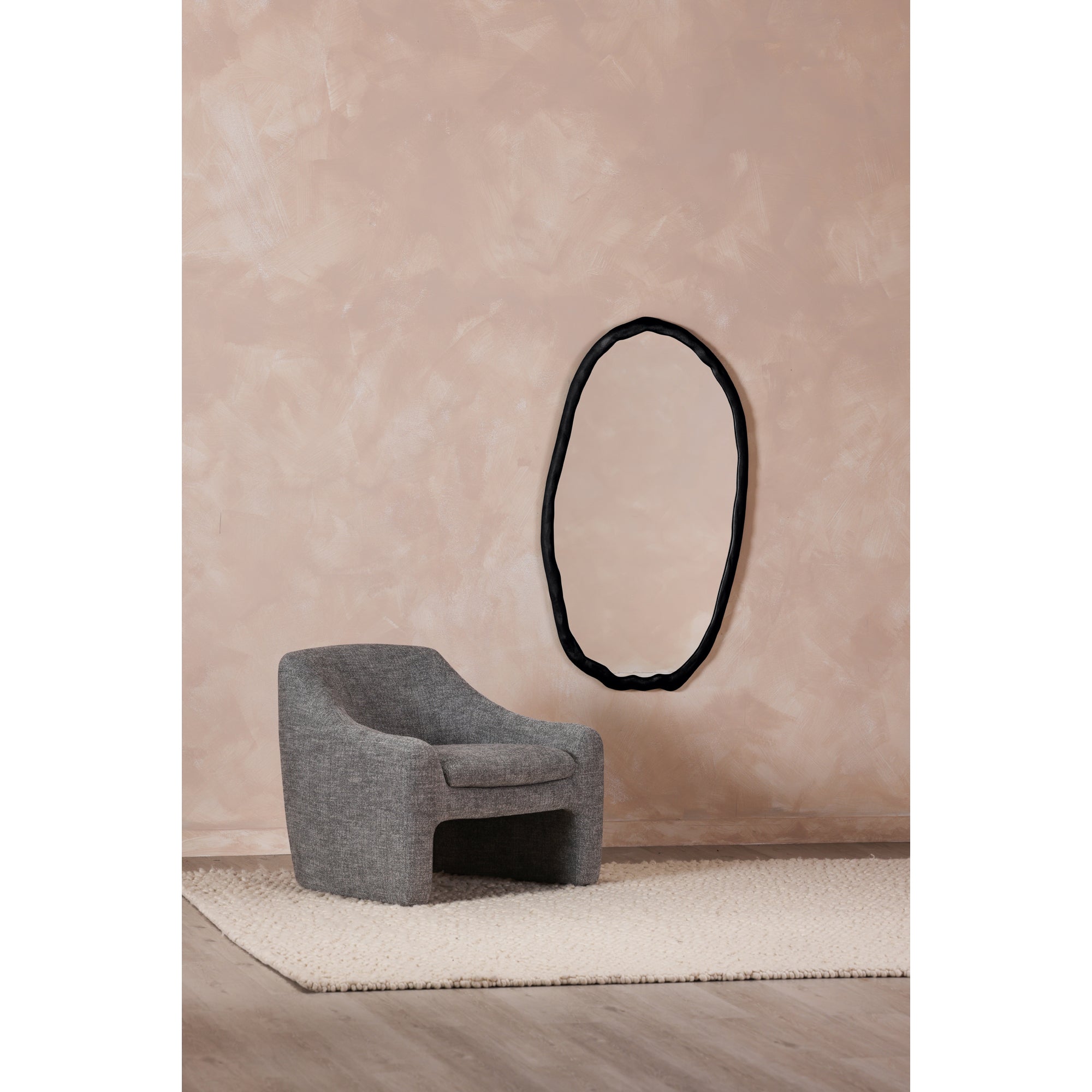 Foundry Oval Mirror Black