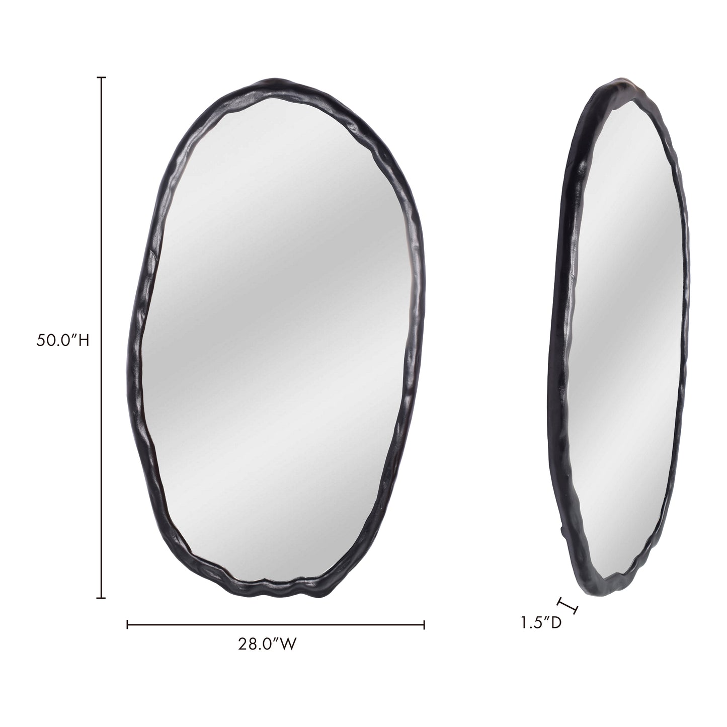 Foundry Oval Mirror Black by Moe's Home