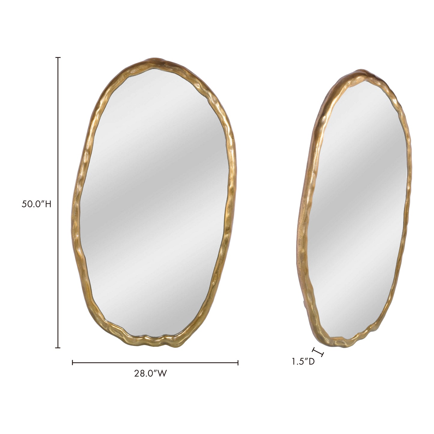 Foundry Oval Mirror Gold by Moe's Home
