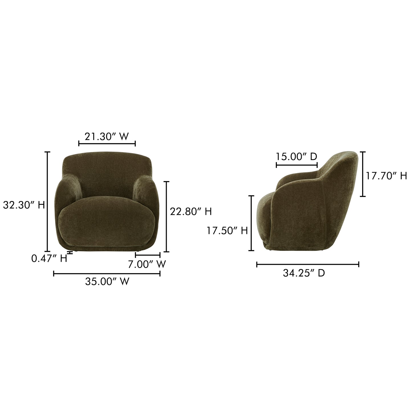 Stevie Lounge Chair Cedar Green by Moe's Home