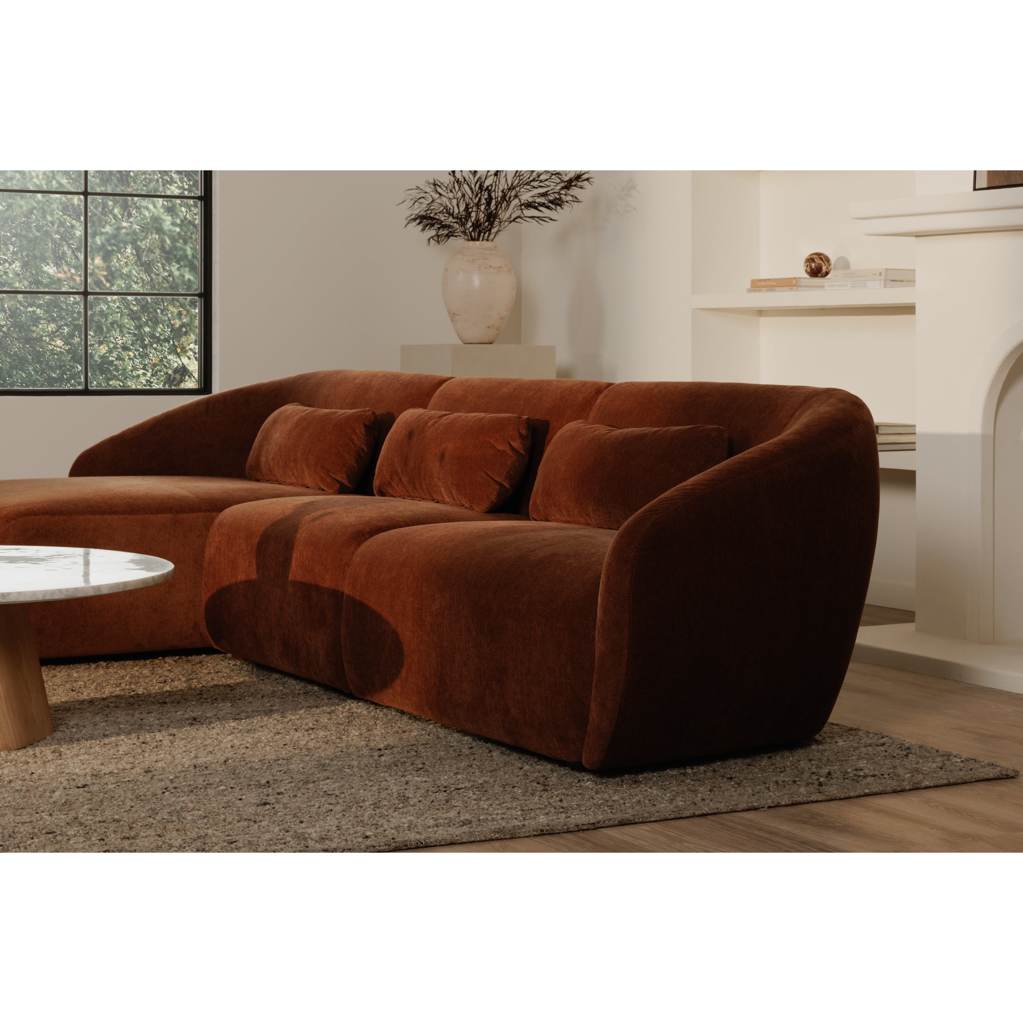 Amelia Left Arm Facing Chaise Chestnut