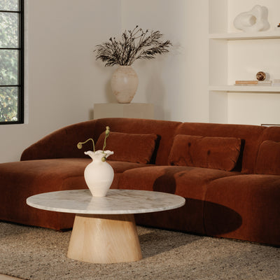 Amelia Left Arm Facing Chaise Chestnut by Moe's Home
