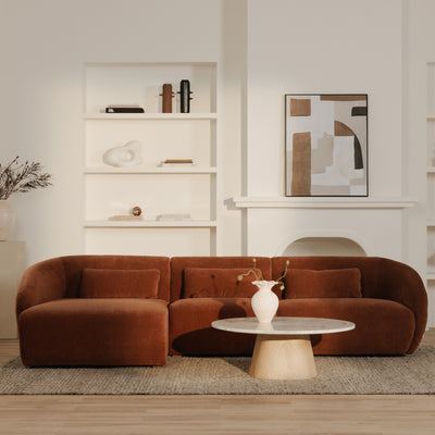 Amelia Left Arm Facing Chaise Chestnut by Moe's Home