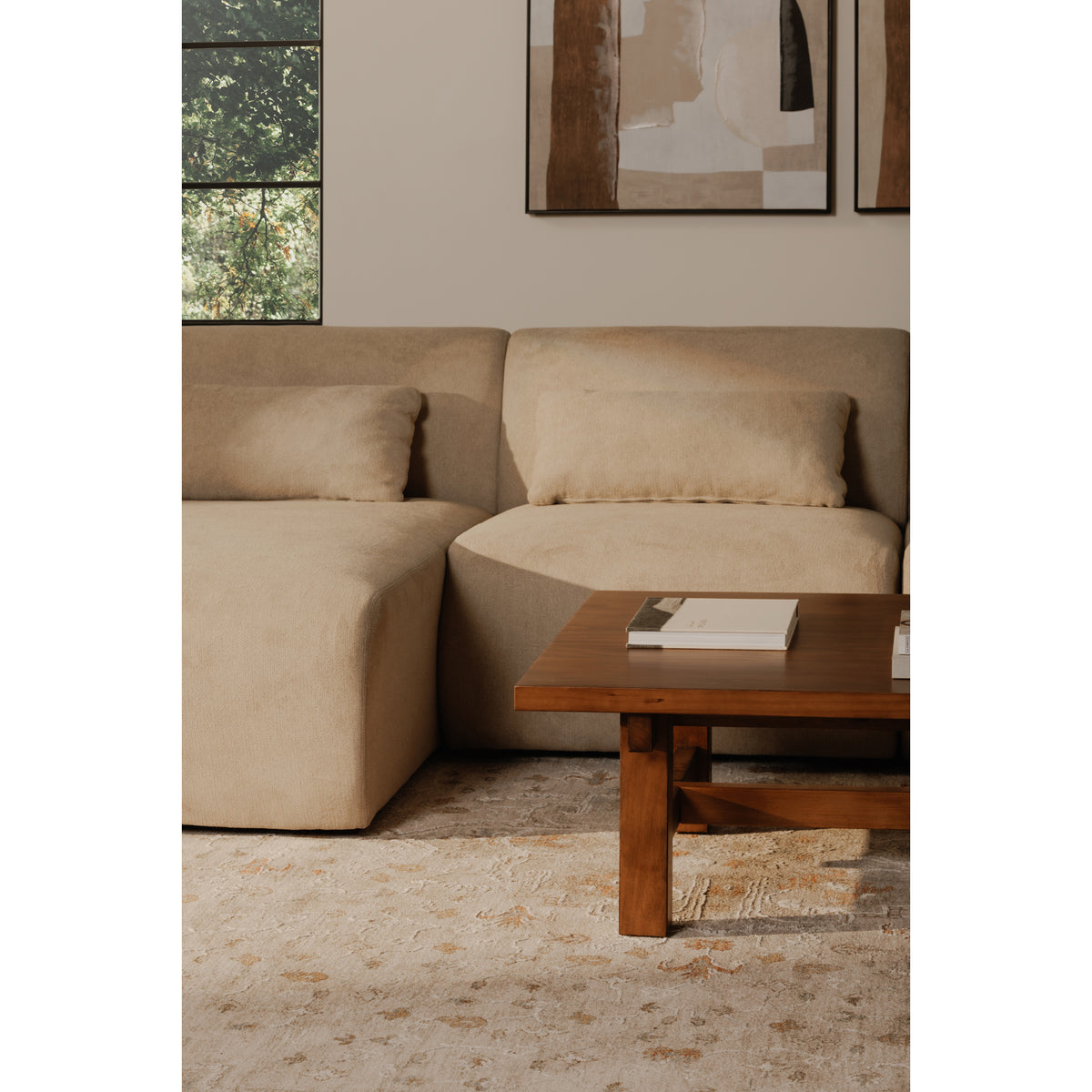 Amelia Right Arm Facing Chaise Warm White by Moe's Home