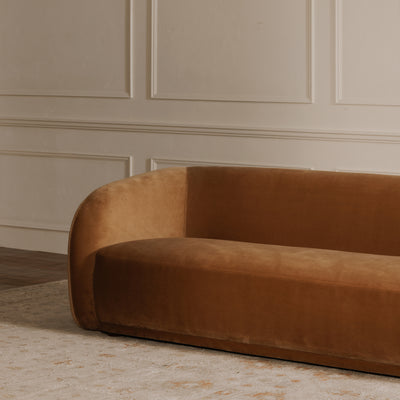 Faye Sofa Tan Faux Mohair by Moe's Home