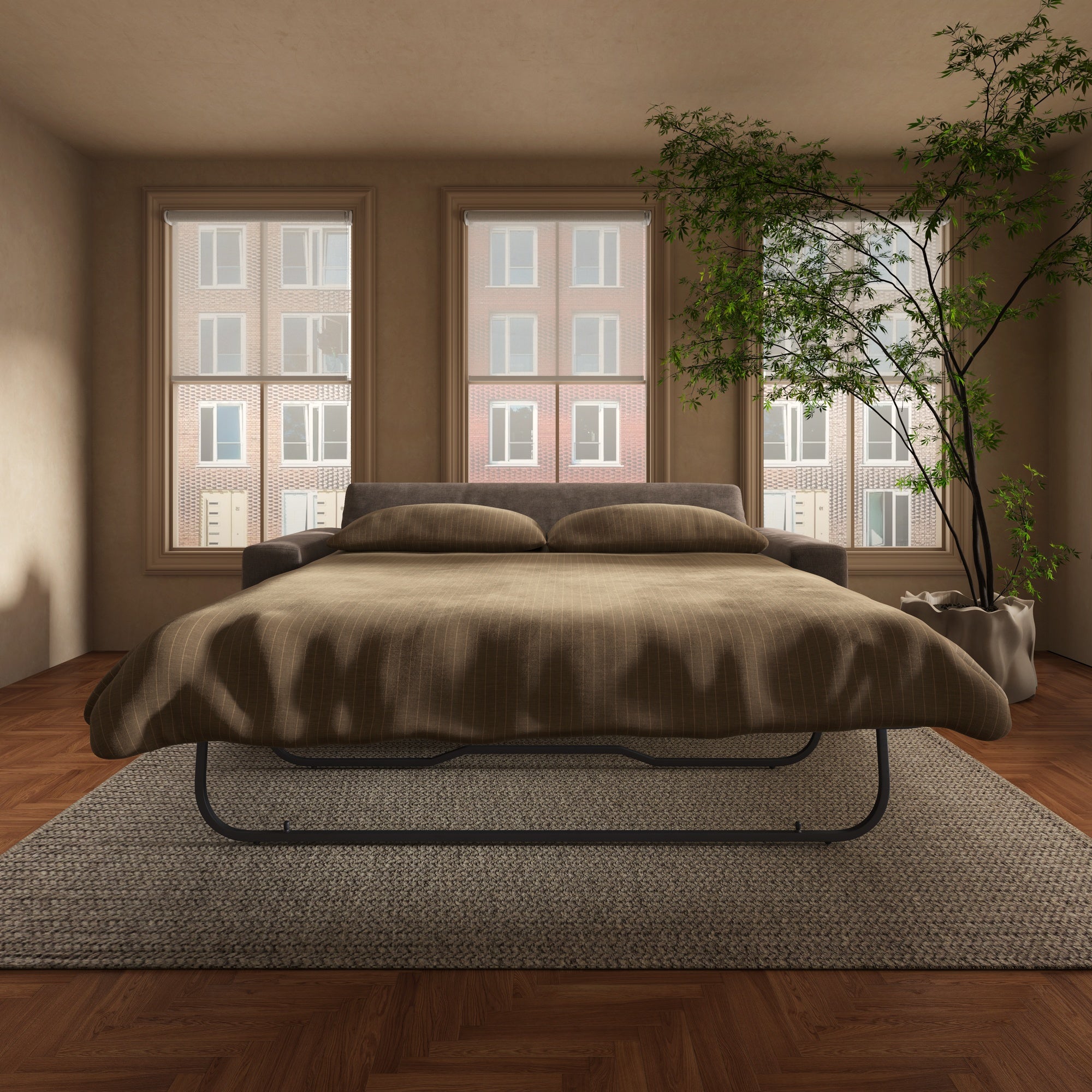 Kiran Sleeper Sofa Warm Charcoal by Moe's Home