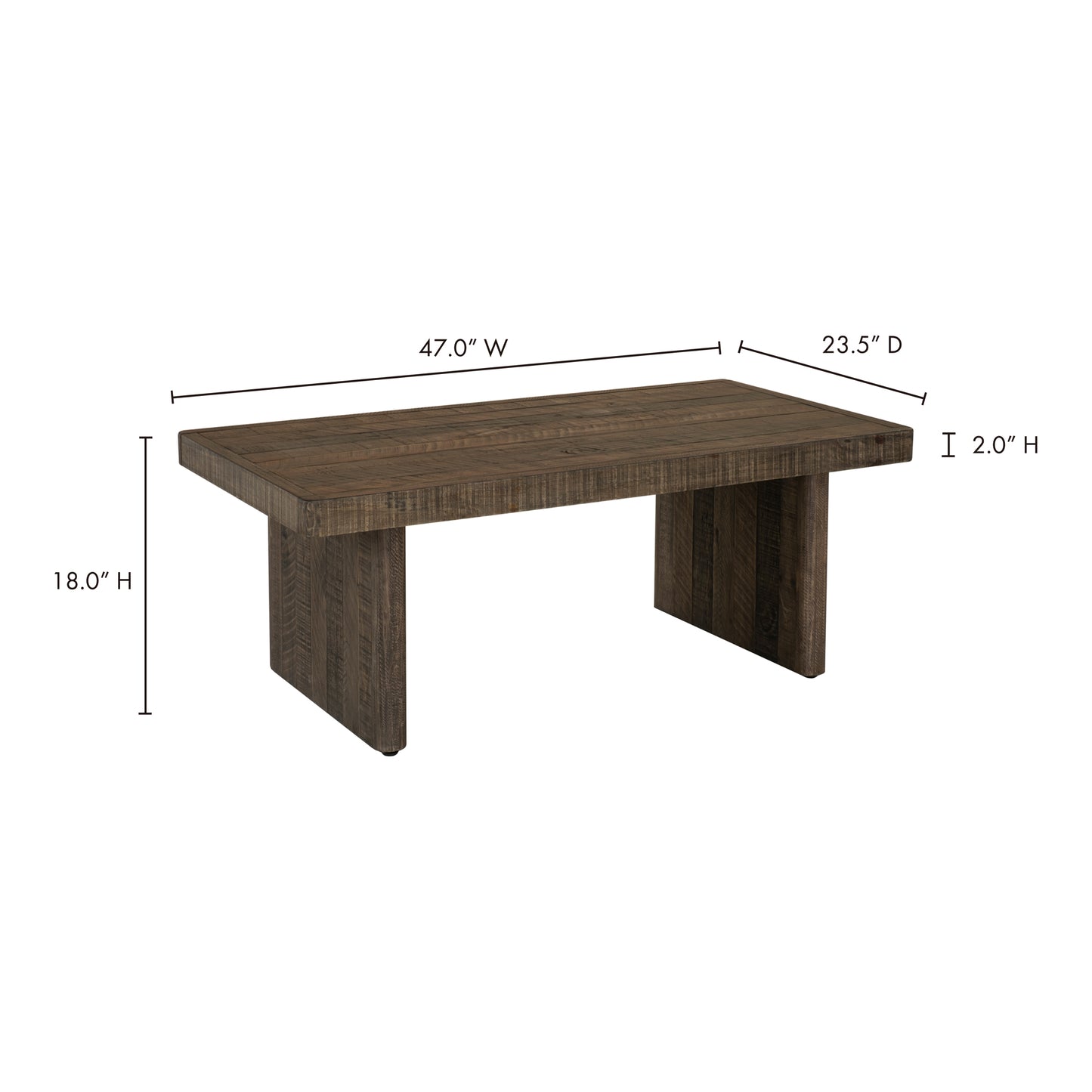 Monterey Coffee Table Aged Brown by Moe's Home