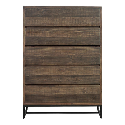 Elena 5 Drawer Chest Brown | Brown