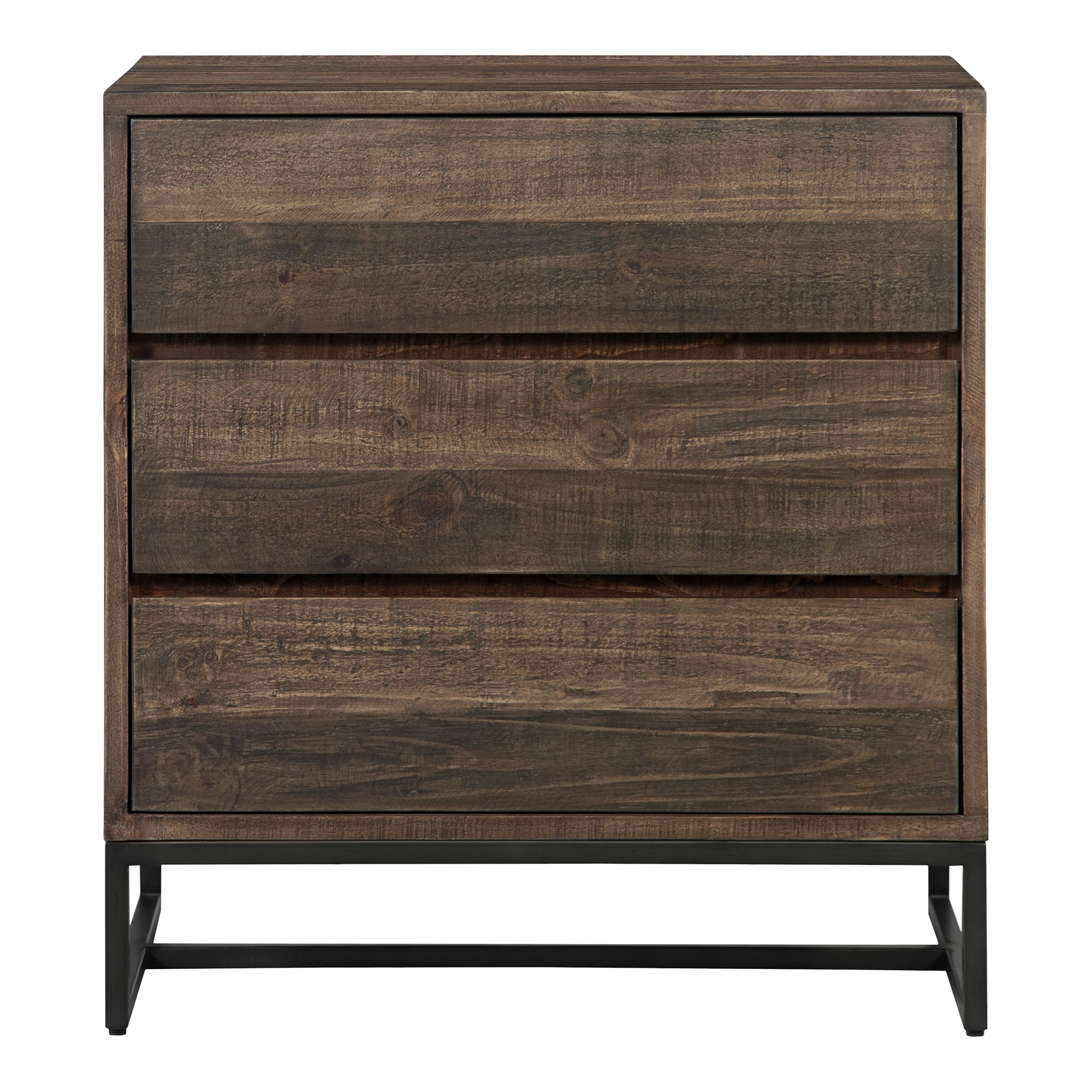 Elena 3 Drawer Nightstand Brown | Brown