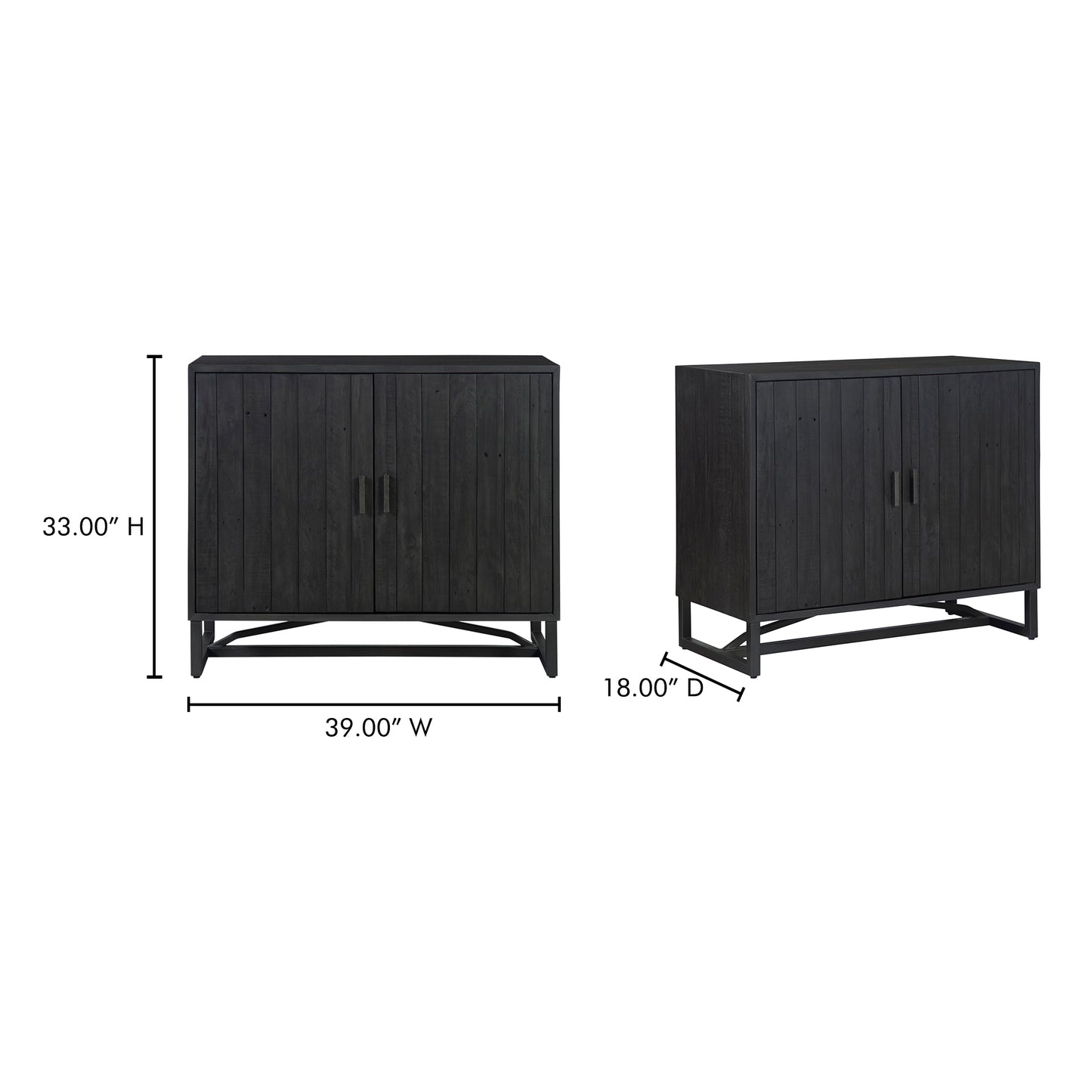 Sierra 2 Door Cabinet Black by Moe's Home