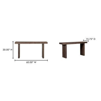 Monterey Console Table Aged Brown by Moe's Home